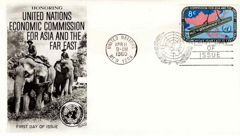 United Nations 1960 FDC Sc 80 Economic Commission UN New York Fleetwood Cachet