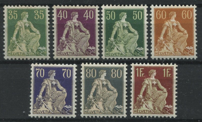 Switzerland 1907-24 various values from 35 centimes to 1 franc mint o.g. hinged 