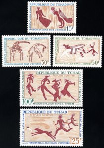 Chad Stamps # 148-50+C38-9 MNH XF