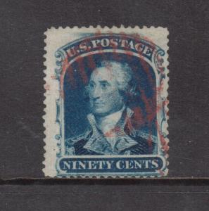 USA #39 Used With Red Grid Cancel **With Certificate**