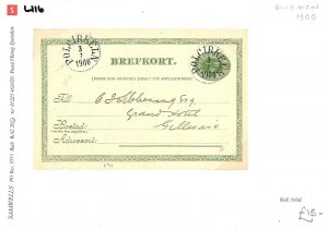 Sweden Postal Stationery Card 5 Ore *Polcirkeln* 1900 {samwells-covers} L116