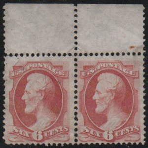 USA #148 F/VF mint, Pair, no gum, top sheet margins, winkles and staining on ...