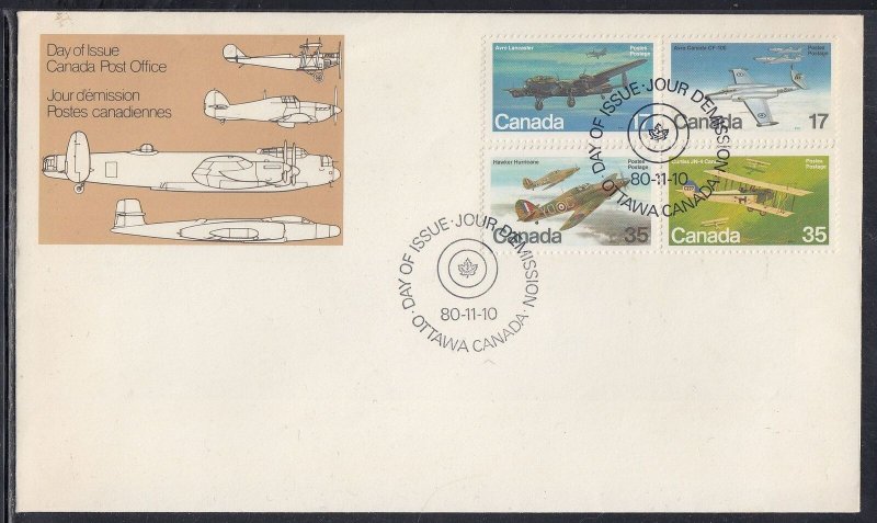 Canada Scott 873-6 FDC - Military Aircraft