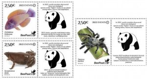 Finland Estonia Lithuania 2022 new species BeePost set 3 stamps with labels MNH
