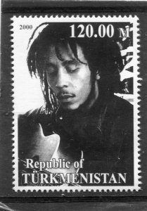 Turkmenistan 2000 BOB MARLEY Jamaican Singer Stamp Perforated Mint (NH)