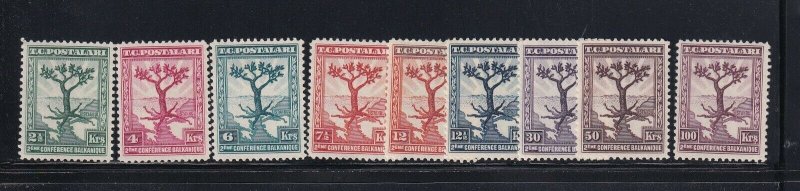 Turkey Scott #'s 728 - 736 set VF OG never hinged  scv $ 35 ! see pic !