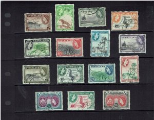 Nyasaland: 1953, Queen Elizabeth definitive set, Fine Used