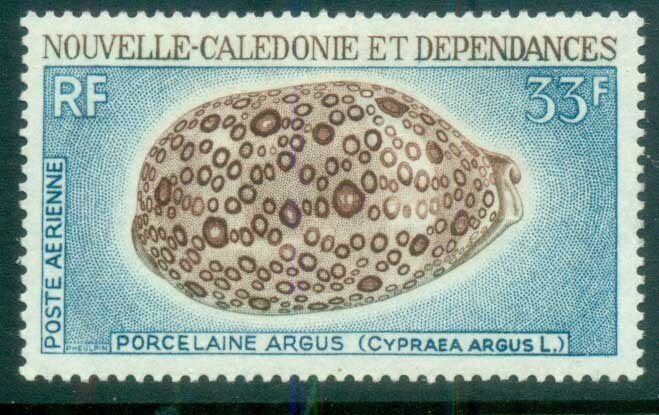 New Caledonia 1970 Shells, Cowrie 35fr (thin) MLH