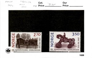 Norway, Postage Stamp, #911-912 Mint NH, 1986 Toy (AB)