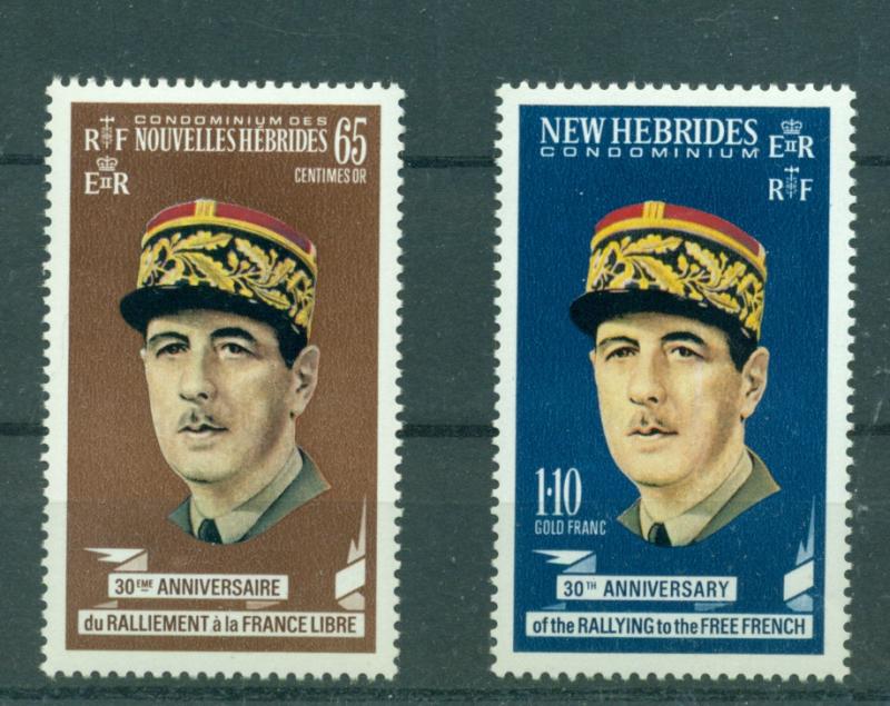 French New Hebrides - Sc# 158-9. 1970 De Gaulle. MNH $4.75.