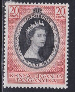 Kenya - Uganda - Tanganyika # 101, Queen Elizabeth II Coronation Hinged