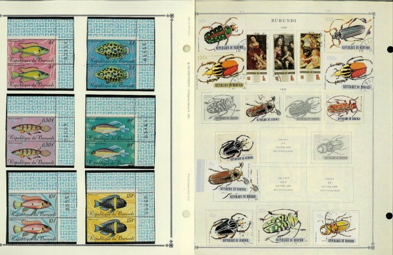 Burundi 1962-2011 M, CTO & U hinged on Scott International Pages.