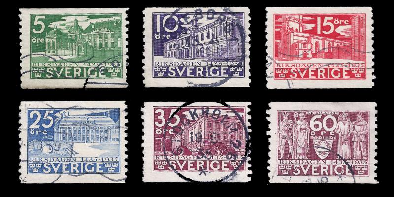 Sweden 1935 Sc 242-47 Used vf National Government Issue