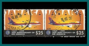 Jamaica 1999 Air Jamaica, $25 used pair  906,SG948