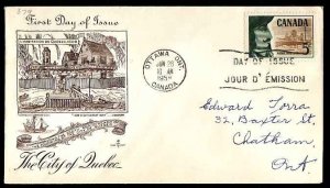 Canada-covers #11415 -5c Champlain on Rose Craft cacheted FDC - Carleton- Ottawa