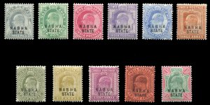 Indian States - Nabha #27-36 (SG 37-46) Cat£65, 1903-9 Edward, complete set,...