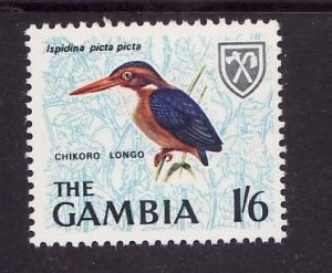 Gambia-Sc#223-unused NH 1sh6p African pigmy Kingfisher-Birds-id2-1966-