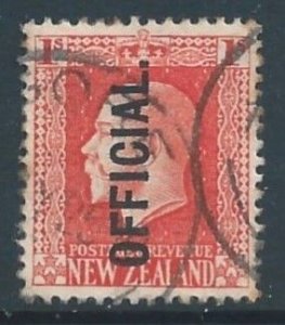 New Zealand #O50 Used 1sh King George V Issue Ovptd. Official