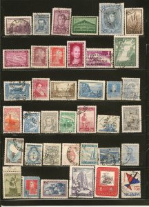 Argentina Collection of 38 Different Old Used Off Paper Stamps