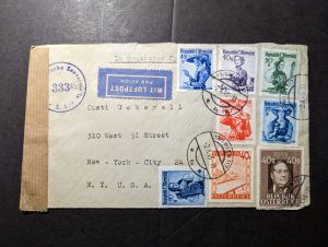 1948 Censored Austria Airmail Cover Vienna to New York NY USA