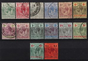 SOLOMON ISLANDS 1914 KGV set ½d-£1 wmk mult crown.