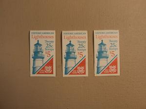 USPS Scott 2470-74 25c Lighthouse 3 Books 1990 60 Stamps ...