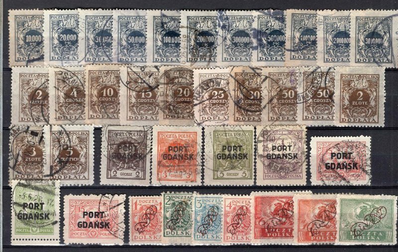 Poland Old Collection 269 Stamps Mint-Used With Better ECV$350 See Scans