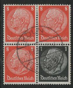 Germany Reich Scott # 420 (3), label A8.1, used, se-tenant, S137