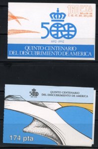 SPAIN  LOT  OF 2 COMPLETE UNEXPLODED BOOKLETS MINT NEVER HINGED AS SHOWN