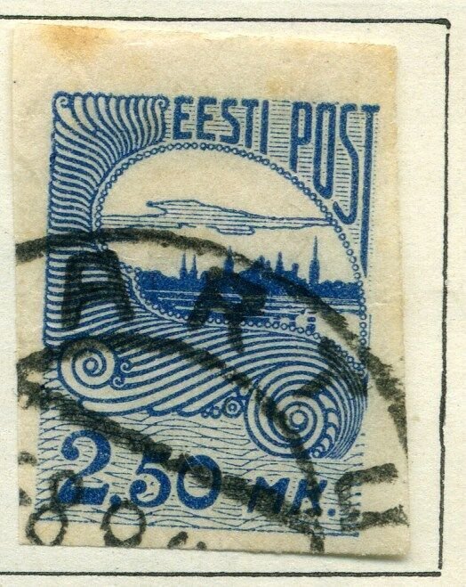 ESTONIA;  1920 early issue Imperf fine used  value 2.50M.