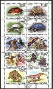 Burundi 2011 Dinosaurs Birds Turtles Sheet Used / CTO