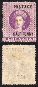 Grenada SG21 1881 1/2d Deep Purple Mint (no gum)