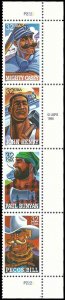 PCBstamps   US #3083/3086a Strip $1.28(4x32c)Folk Heroes, MNH, (2)
