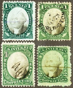 US Stamps # RB1a, RB16, RB2b, RB4a F Revenue Fine Or Better Scott Value $80.00
