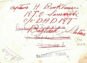 IRAQ MOTORBIKE MAIL Cover WW1 Indian FPO Forwarded c/o BAGHDAD TIMES 1918 MS2304