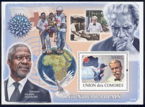 Comoro Islands - 2009 s/s of 1 Nobel Peace Prize #1062 cv $ 16.50 Lot # 70