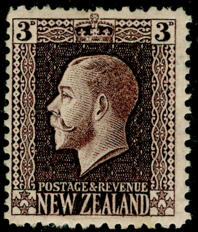 NEW ZEALAND SG420, 3d chocolate, M MINT. Cat £22.