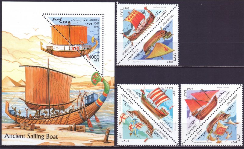 Afghanistan. 1997. 1740-5 bl96. Sailboats. MVLH.