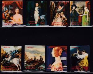 Bhutan 1970 Paintings set Complete (8) Simulated 3-Dimension Process  VF/NH