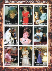 Kyrgyzstan 2002 PRINCESS DIANA Sheet Imperforated Mint (NH)