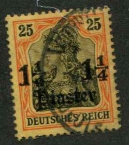 German Offices Turkey SC# 46 o/p 1-1/4Pi  on 25pf on Germany wmk 125 Used