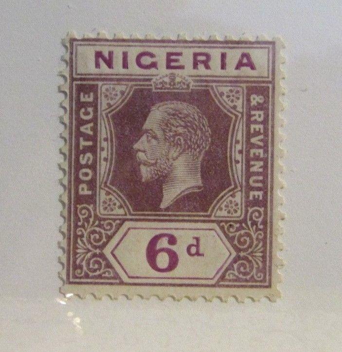 NIGERIA Sc# 28a die I, * MH, 6d, postage stamp, cv$14