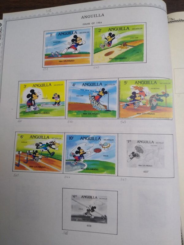 collection on pages Anguilla 1983-86 most MNH including #623-639 PS: CV $123