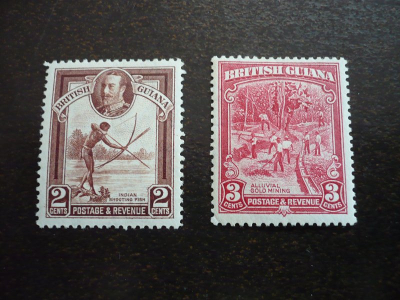 Stamps - British Guiana - Scott# 211-212 - Mint Hinged Part Set of 2 Stamps