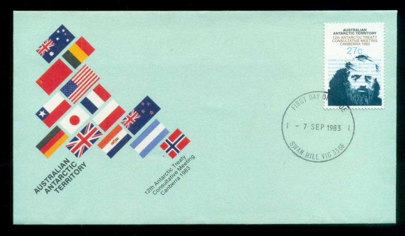 AAT 1983 Antarctic Treaty, Swan Hill Vic FDC lot79773
