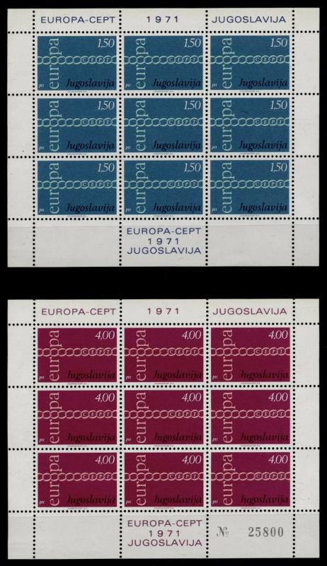 Yugoslavia 1052-3 sheets MNH EUROPA