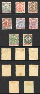 Rhodesia SG66/73 Set of 8 M/M (hinge remainder) 2d tone spot Cat 550 pounds