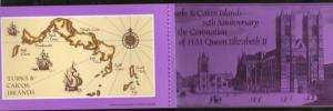 Turks & Caicos 1978 Coronation Queen Elizabeth II Crown Sc 354 Booklet Pane M...