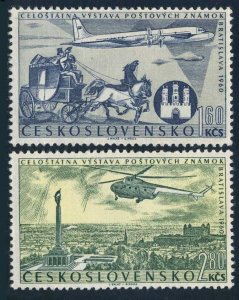 Czechoslovakia C49-C50, MNH. Mi 1226-1227. Stamp EXPO Bratislava-1960.Helicopter