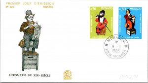 Monaco FDC 1983 SC #1400,01 19th Century Automata - J21221